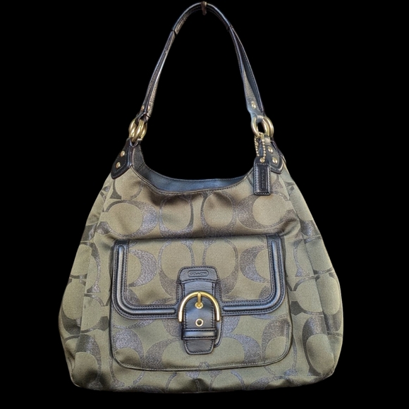 Coach Olive Green Signature C Shoulder Bag - Picture 1 of 3